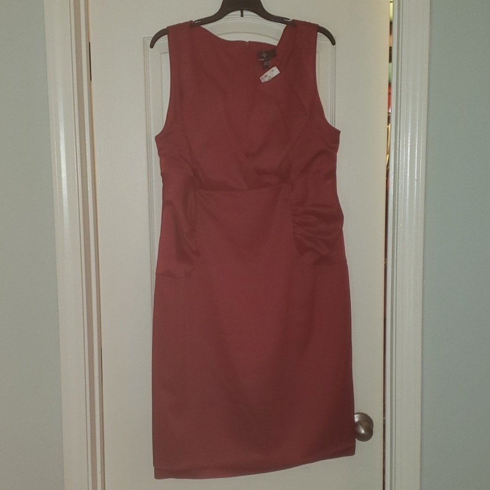 Red Satin Sleeveless Dress